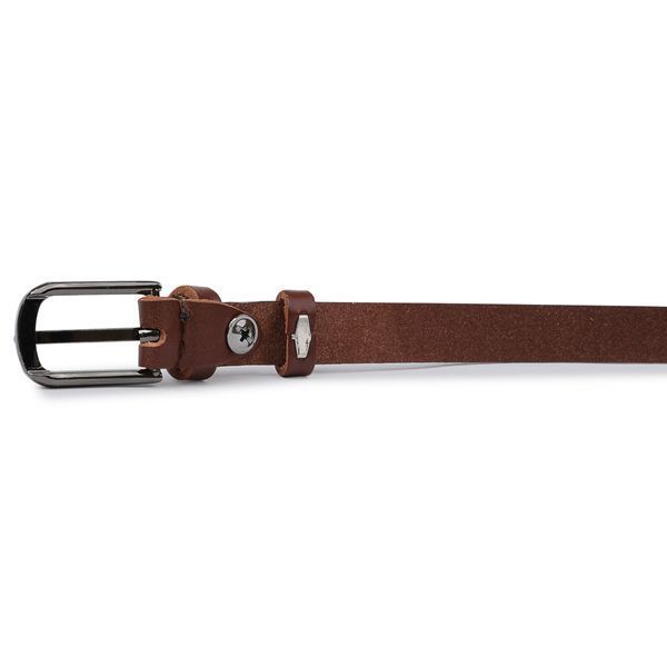 Smooth leather belt for women Vintage 20750 Brown 20750 фото