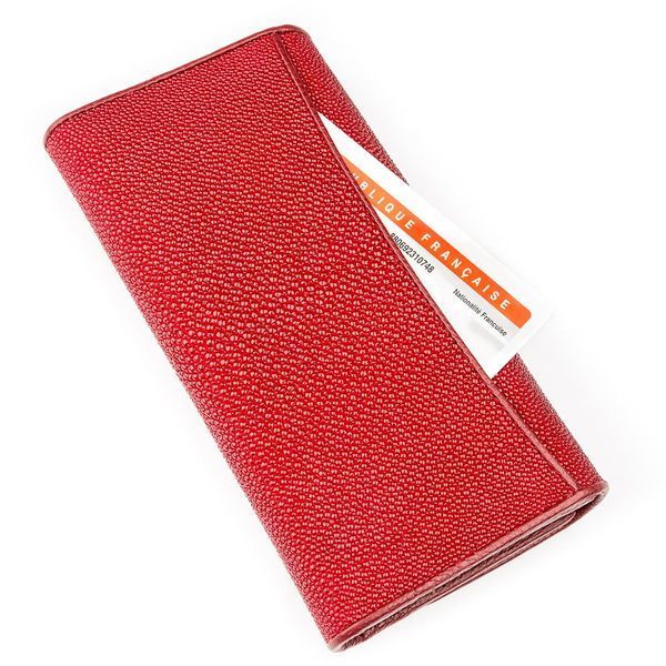 Гаманець жіночий STINGRAY LEATHER 18621 з натуральної шкіри морського скату Червоний 18621 фото