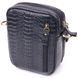 Невелика чоловіча сумка з натуральної шкіри з фактурою під крокодила 21299 Vintage Чорна 21299 фото 2