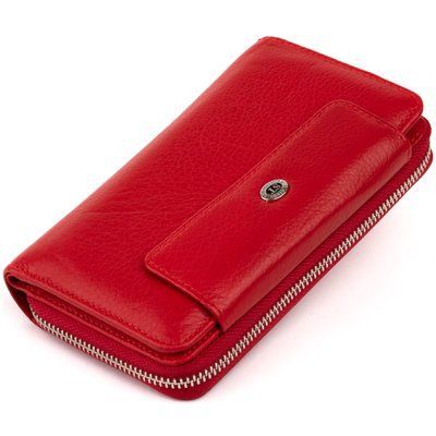 Wallet made of leather with a snap ST Leather 19343 Red 19343 фото