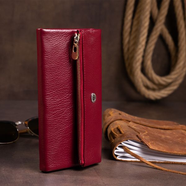 Клатч конверт с карманом для мобильного кожаный женский ST Leather 19273 Бордовый 19273 фото