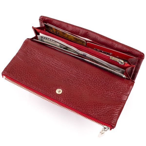 Клатч конверт с карманом для мобильного кожаный женский ST Leather 19273 Бордовый 19273 фото