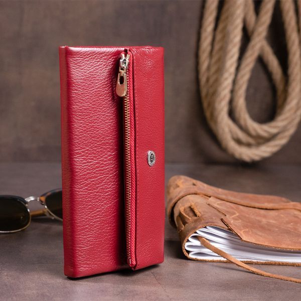 Клатч конверт с карманом для мобильного кожаный женский ST Leather 19273 Бордовый 19273 фото