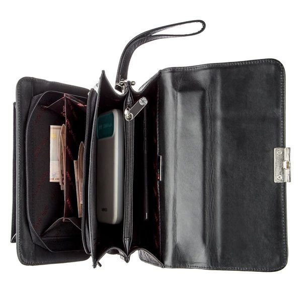 Horizontal men's purse in smooth leather 17390 KARYA Black 17390 фото