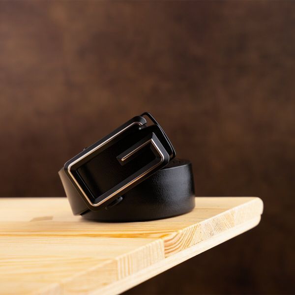 Men's belt with letter G silhouette Vintage 20287 Black 20287 фото