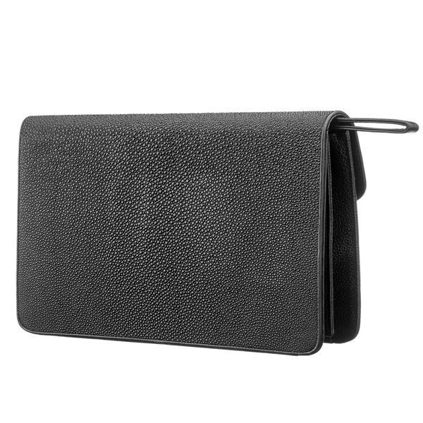 Women's purse STINGRAY LEATHER 18292 made of genuine stingray leather Black 18292 фото