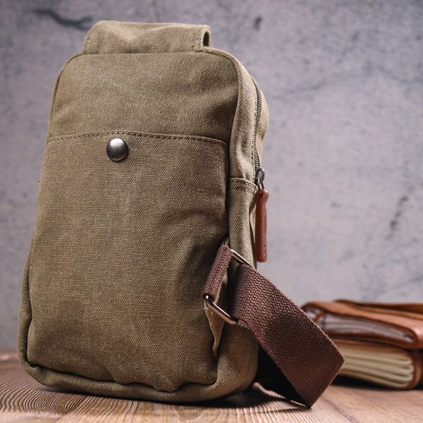 Men's shoulder bag made of thick textile 21231 Vintage Olive 21231 фото