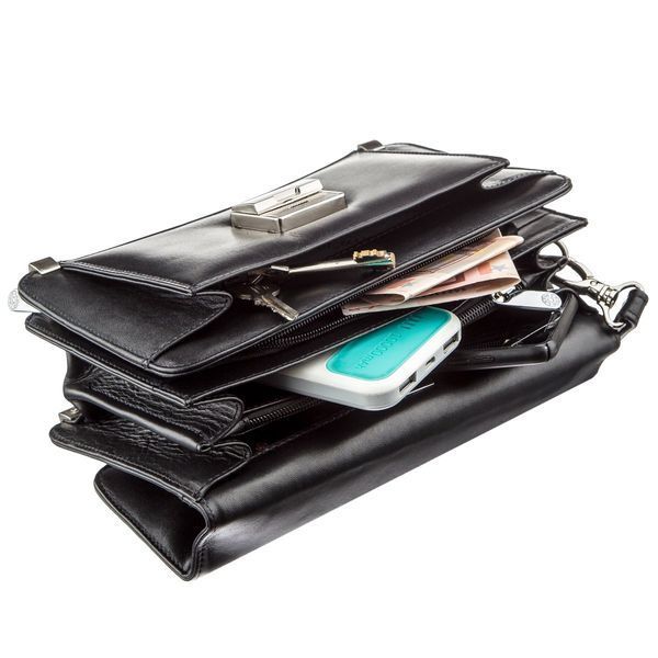 Horizontal men's purse in smooth leather 17390 KARYA Black 17390 фото