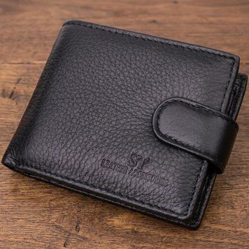 Небольшой вместительный кошелек из натуральной кожи ST Leather 22456 Черный VAL-01791 фото