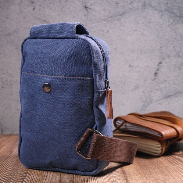 Compact crossbody bag made of thick textile 21232 Vintage Blue 21232 фото