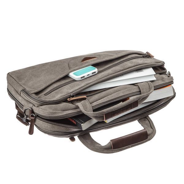 Textile laptop bag 15.6 Vintage 20087 Gray 20087 фото