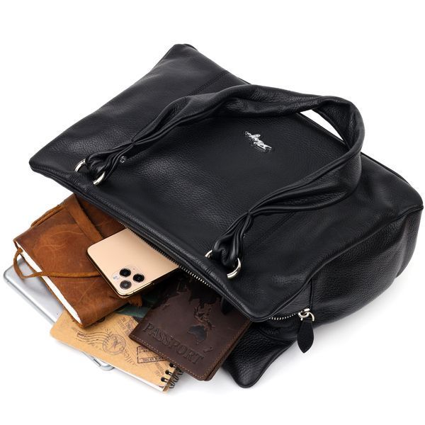 Practical women's bag with handles KARYA 20890 leather Black 20890 фото