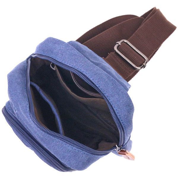 Compact crossbody bag made of thick textile 21232 Vintage Blue 21232 фото
