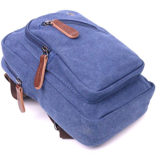 Compact crossbody bag made of thick textile 21232 Vintage Blue 21232 фото