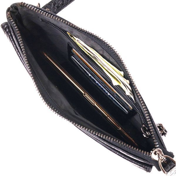 Practical clutch for men made of genuine textured leather CANPELLINI 21549 Black 21549 фото