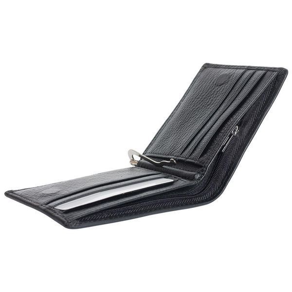 Мужской кожаный зажим для денег на магнитах F. Leather Collection F-460 фото