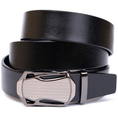 Men's belt with automatic buckle Vintage 20355 Black 20355 фото