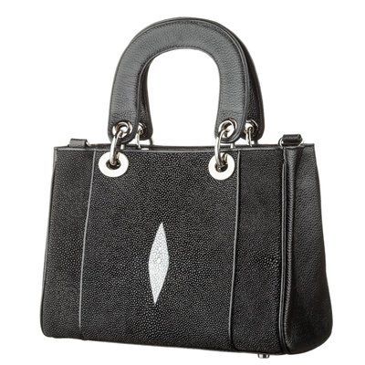 Сумка жіноча STINGRAY LEATHER 18614 з натуральної шкіри морського скату Чорна 18614 фото