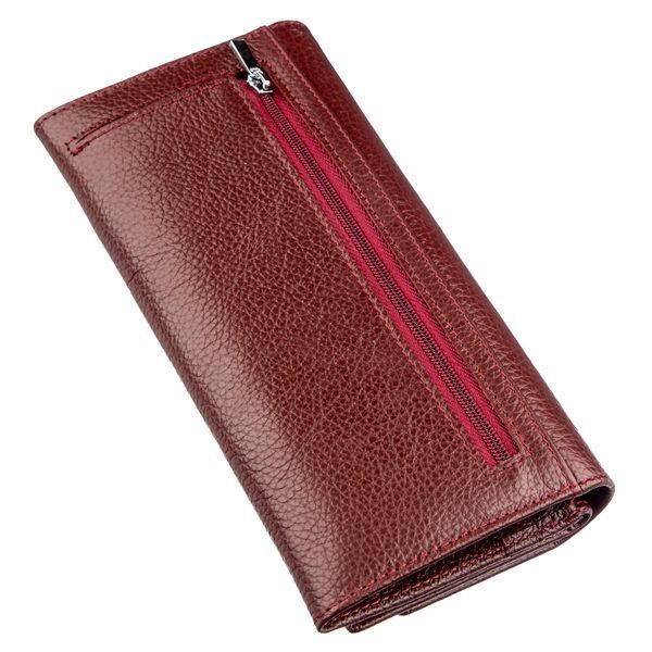 Жіночий гаманець з монетницею на блискавці ST Leather 18956 Темно-червоний 18956 фото