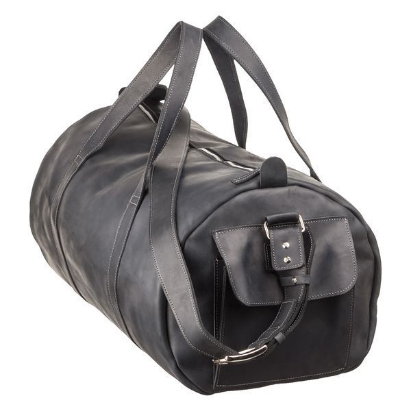 Travel bag Grande Pelle 11046 made of vintage leather Black 20550 фото