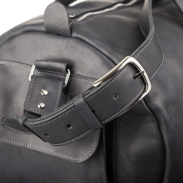 Travel bag Grande Pelle 11046 made of vintage leather Black 20550 фото