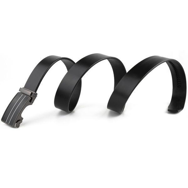 Men's belt with automatic buckle and stripes Vintage 20330 Black 20330 фото