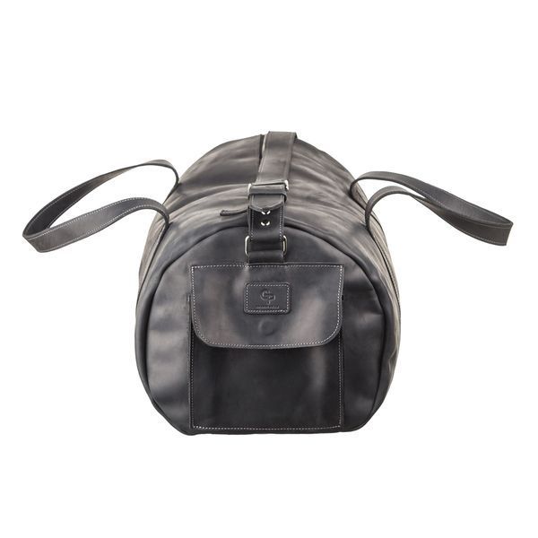 Travel bag Grande Pelle 11046 made of vintage leather Black 20550 фото