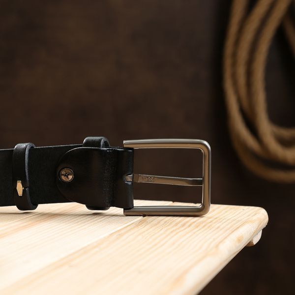 Leather battle belt for men Vintage 20700 Black 20700 фото