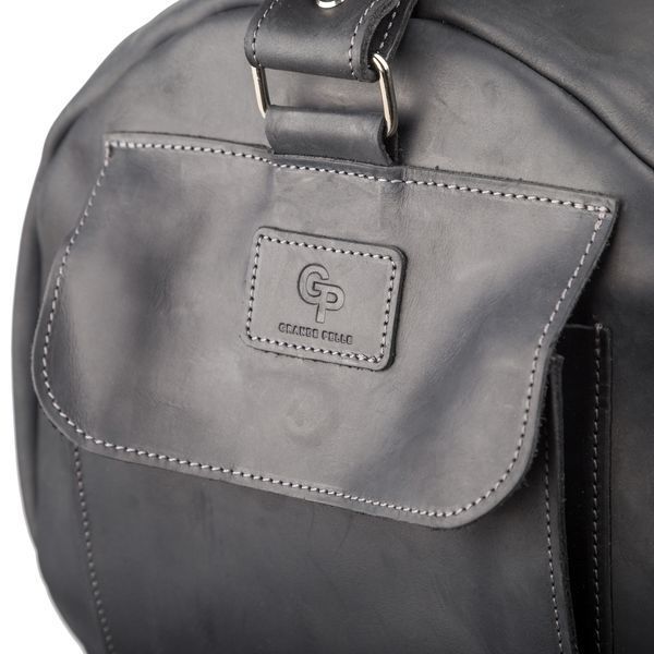 Travel bag Grande Pelle 11046 made of vintage leather Black 20550 фото