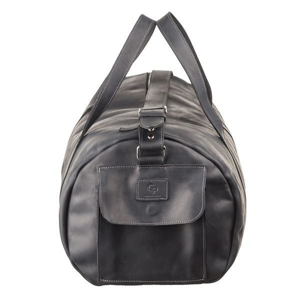 Travel bag Grande Pelle 11046 made of vintage leather Black 20550 фото