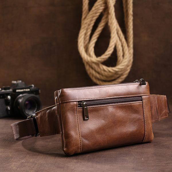 Unisex Leather Belt Bag Vintage 20457 Brown 20457 фото
