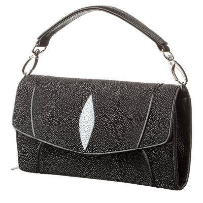 Клатч жіночий STINGRAY LEATHER 18615 з натуральної шкіри морського скату Чорний 18615 фото