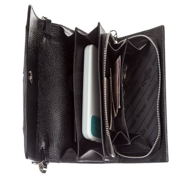 Women's clutch STINGRAY LEATHER 18615 made of genuine stingray leather Black 18615 фото