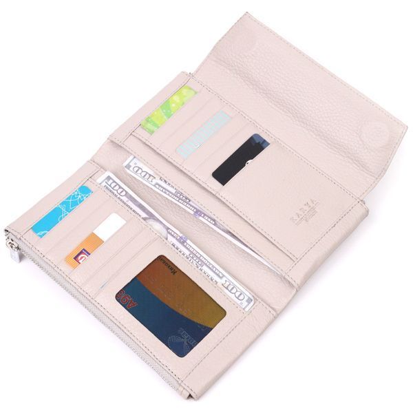 Functional women's wallet made of genuine leather KARYA 21359 Beige 21359 фото