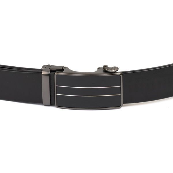 Men's belt with stripes on the Vintage buckle 20334 Black 20334 фото