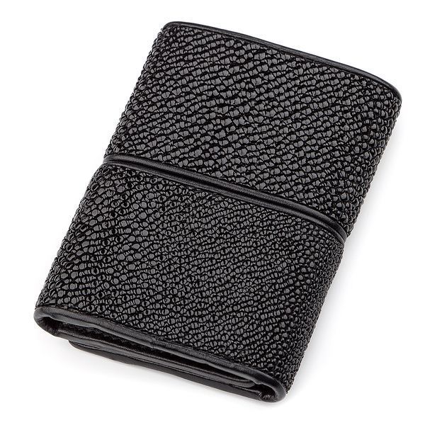 Кошелек женский STINGRAY LEATHER 18269 из натуральной кожи морского ската&nbsp;Черный 18269 фото