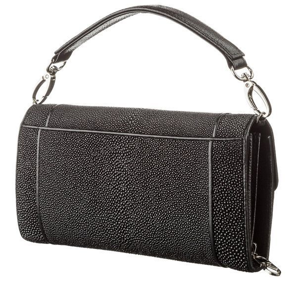 Women's clutch STINGRAY LEATHER 18615 made of genuine stingray leather Black 18615 фото