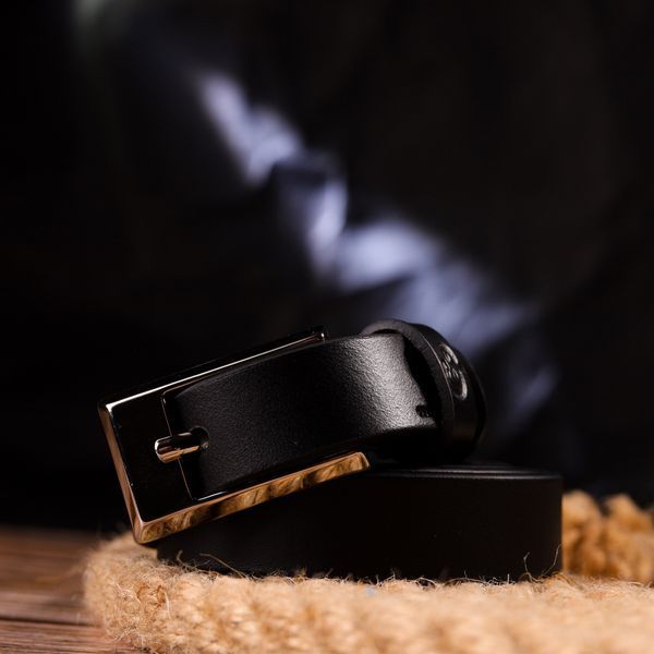 Classic women's belt made of genuine leather Grande Pelle 21443 Black 21443 фото