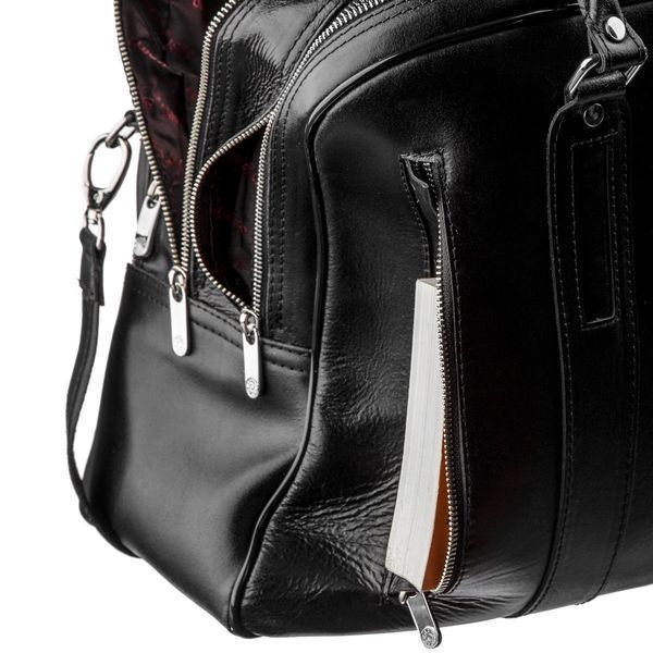 Business men's travel bag smooth leather KARYA 17385 Black 17385 фото