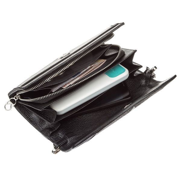 Women's clutch STINGRAY LEATHER 18615 made of genuine stingray leather Black 18615 фото