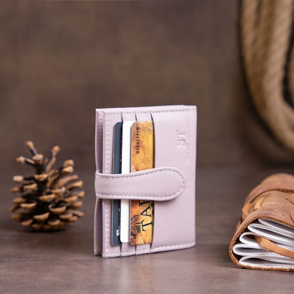 Гаманець-візитниця на хлястике з кнопкою жіночий ST Leather 19230 Ліловий 19230 фото