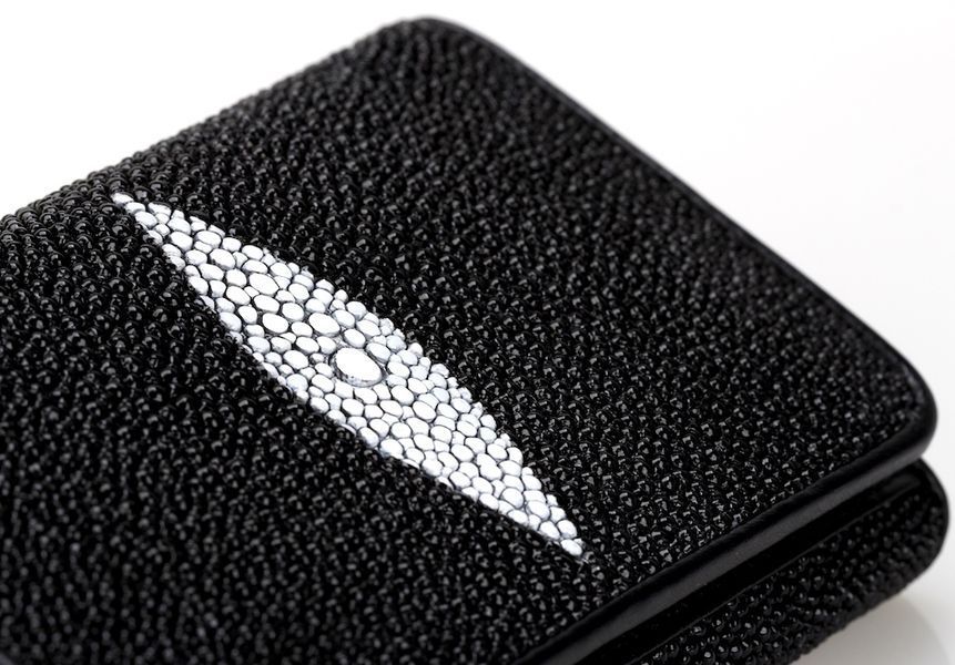 Кошелек женский STINGRAY LEATHER 18038 из натуральной кожи морского ската Черный 18038 фото