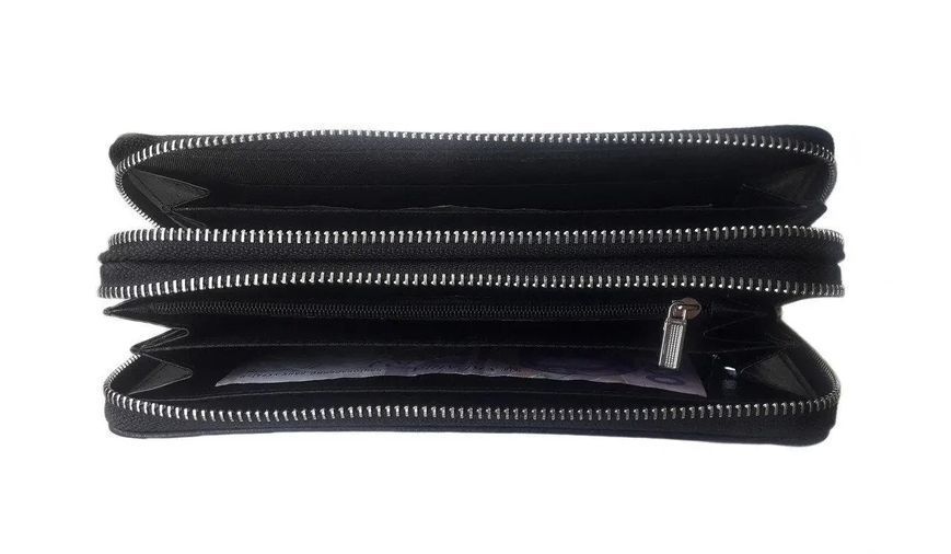 Classic men's leather clutch with two zippers made of MD leather MD 207 фото