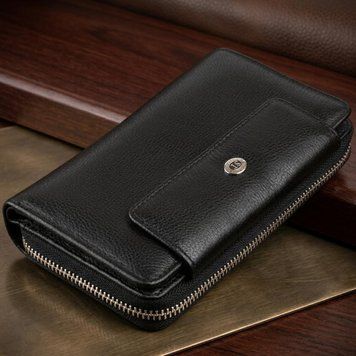Кошелек из кожи на защелке ST Leather 19339 Черный 50254 фото