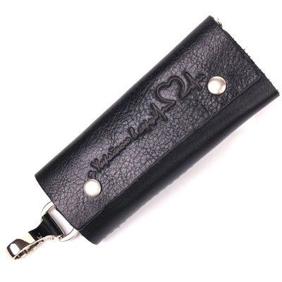 Practical key holder in glossy leather Heart GRANDE PELLE 16718 Black 16718 фото