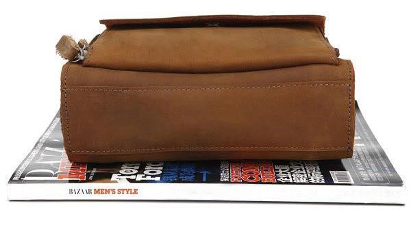 Men's bag Vintage 14159 made of vintage leather Brown 14159 фото
