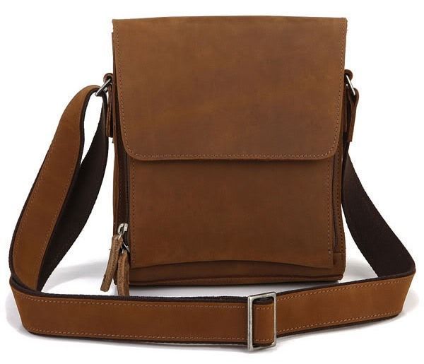 Men's bag Vintage 14159 made of vintage leather Brown 14159 фото