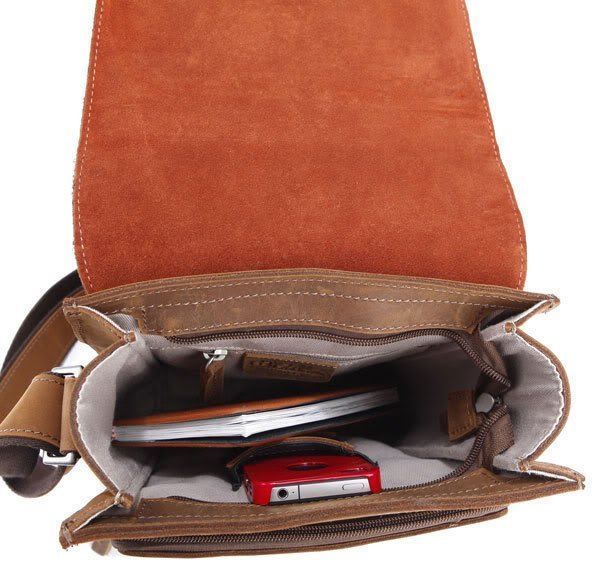 Men's bag Vintage 14159 made of vintage leather Brown 14159 фото