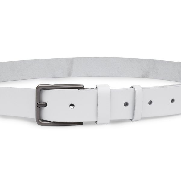 Universal belt made of genuine leather Vintage 20703 White 20703 фото