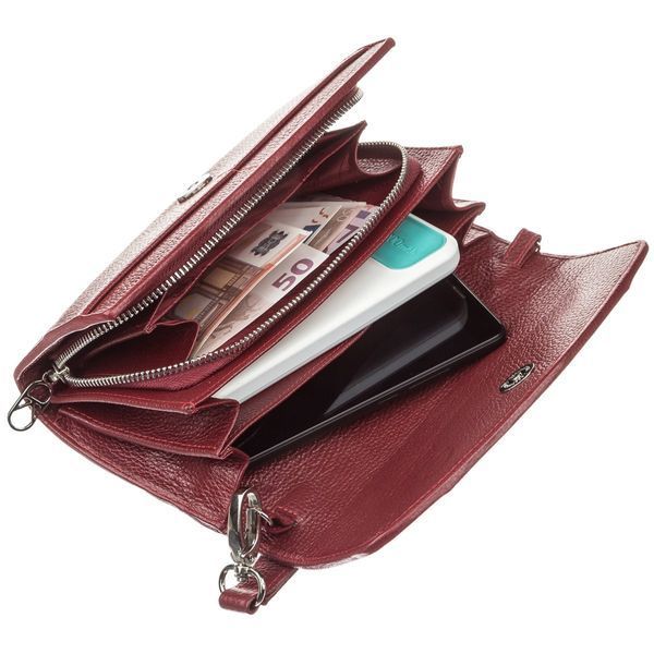 Women's clutch STINGRAY LEATHER 18616 made of genuine stingray leather Burgundy 18616 фото